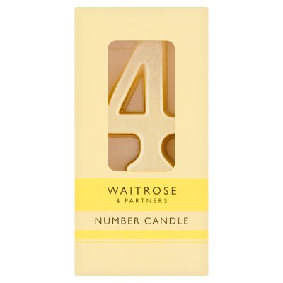 Waitrose 4 Number Cake Candle