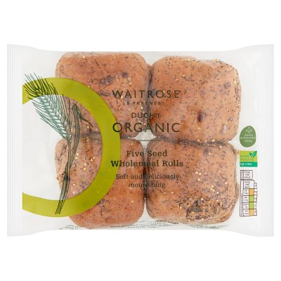 Duchy Organic 5 Seed Wholemeal Rolls