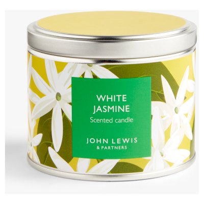 John Lewis White Jasmine Scented Candle Tin