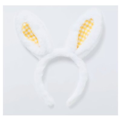 John Lewis Faux Fur Ears with Yellow Gingham