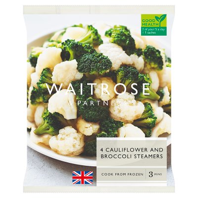 Waitrose 4 Frozen Cauliflower and Broccoli Steamers
