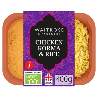Waitrose Indian Chicken Korma With Pilau Rice Curry for