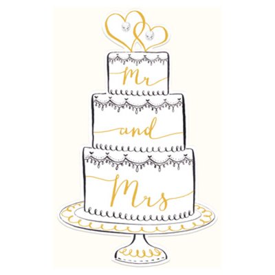 Mr & Mrs Cake Wedding Greetings Card