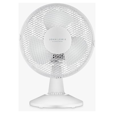 John Lewis ANYDAY Desk Fan, 9 inch, White