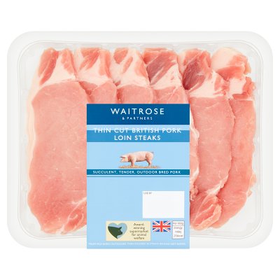 Waitrose Thin Pork Loin Steaks 6s