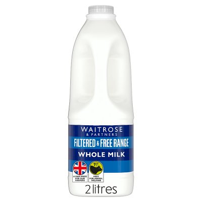 Waitrose Filtered British Free Range Whole Milk