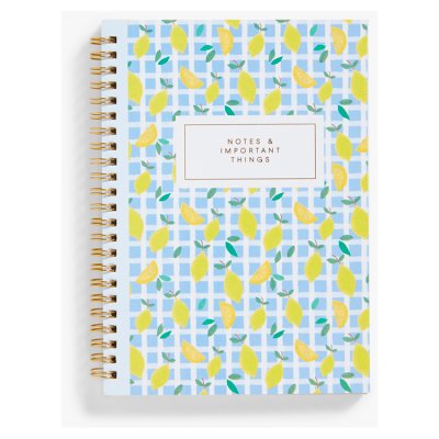 John Lewis Yellow Lemons Notebook A5
