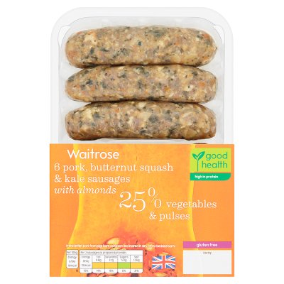 Waitrose 6 Pork, Squash & Kale Sausages