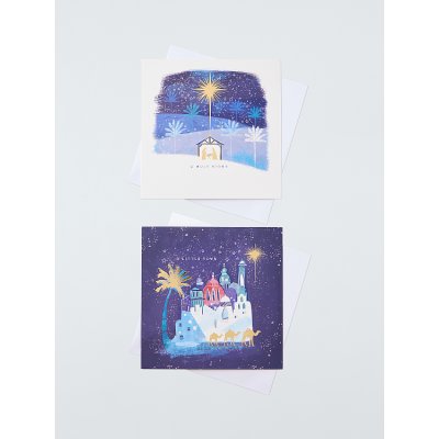 Large Square Religion with Manger Boxed Cards 10