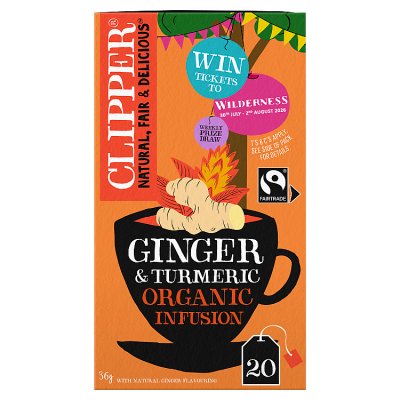 Clipper Organic Fairtrade Restoring Ginger and Turmeric Tea Bags 20s