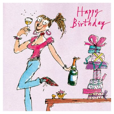 Girl and Bubbles Birthday Greetings Card