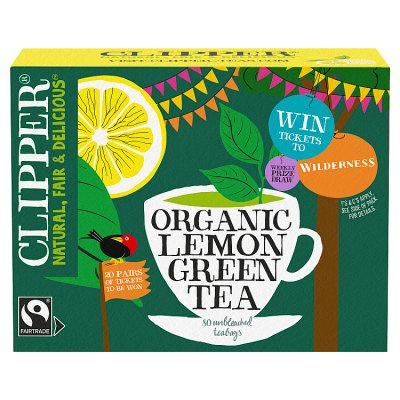 Clipper Organic Fairtrade Green & Lemon Tea Bags 80s