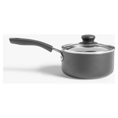 John Lewis ANYDAY Aluminium Non-Stick Saucepan & Lid, 18cm, Grey