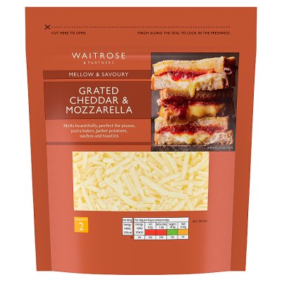Waitrose Grated Cheddar & Mozzarella Cheese Strength 2 | Waitrose