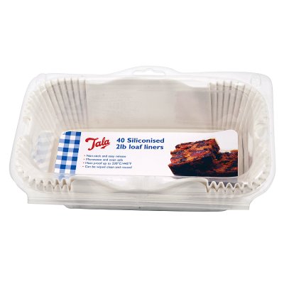 Tala Non-Stick Greaseproof Siliconised 2lb Loaf Tin Liners, Pack of 40, White