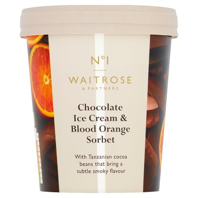 Waitrose No1 Choc Ice Cream & Ornge Sorbt