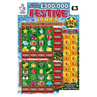 Festive Lines Scratchcard 1343