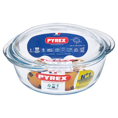 Pyrex Essentials Glass Casserole 1.1L Glass Dish with Lid