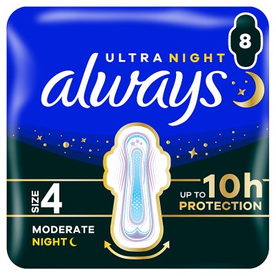 Always Ultra Sanitary Towels Secure Night Size4 Pads