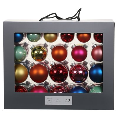 42pc Glass Baubles Multi