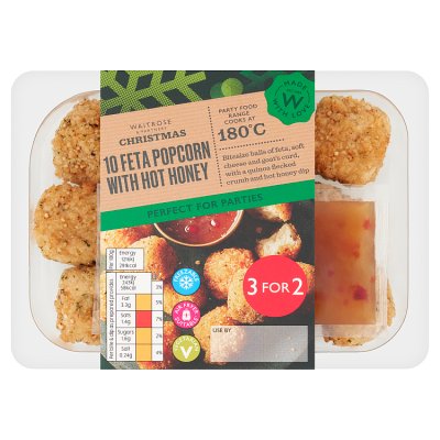 10 Feta Popcorn Bites with Hot Honey