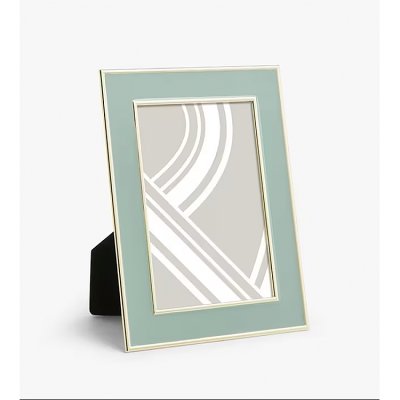 John Lewis Enamel & Metallic Edge Photo Frame, Duck Egg/Brass, 7 x 5" (18 x 13cm)