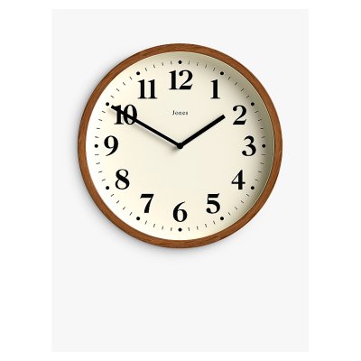 Jones Clocks Lodge Quartz Analogue Wall Clock, 25cm, Brown