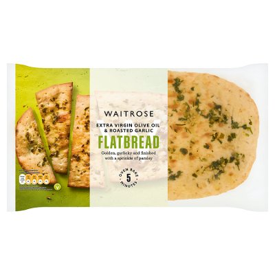 Waitrose Extra Virgin Olive Oil & Roasted Garlic Flatbread