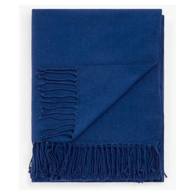 John Lewis Anyday Plain Throw Navy 130x170cm