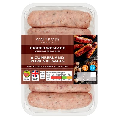 Waitrose 6 Cumberland Pork Sausages