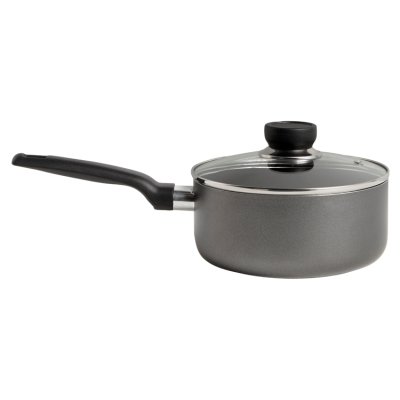 House by John Lewis Aluminium Non-Stick Saucepan & Lid, Grey, 20cm