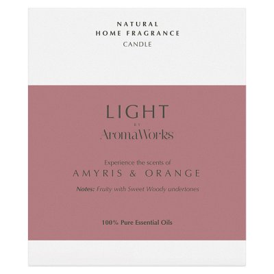 Aromaworks Light Candle Glass Amyris & Orange