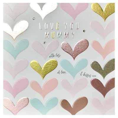 Love You Mummy Hearts Mother's Day Card