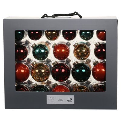 42pc Glass Baubles Autumn