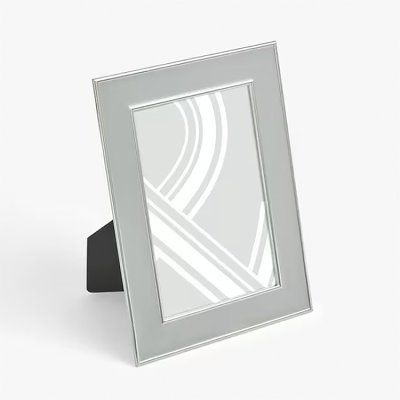 John Lewis Enamel & Metallic Edge Photo Frame, Grey/Silver, 6 x 4" (15 x 10cm)