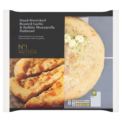 No.1 Hand-Stretched Roasted Garlic & Buffalo Mozzarella Flatbread
