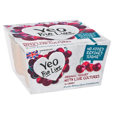 Yeo Valley Organic Bio Live Cherry Yogurts