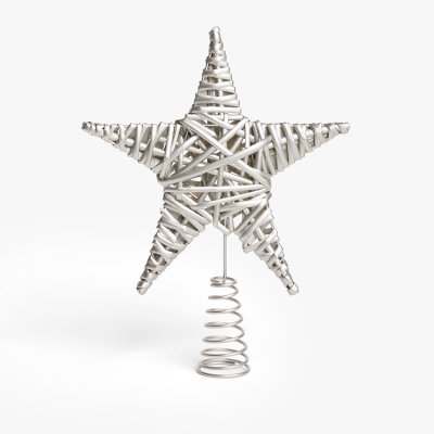 Silver Wicker Tree Topper