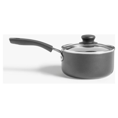 John Lewis ANYDAY Aluminium Non-Stick Saucepan & Lid, 20cm, Grey