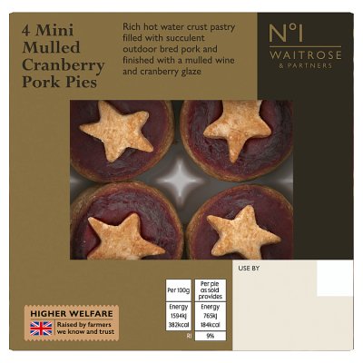 Waitrose No1 4 mini Mulled Cranberry pies