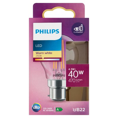 Philips LED White 4.3W B22