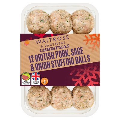 Waitrose Pork Sage & Onion Balls 12sFR