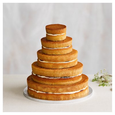 Vanilla Sponge Five Tier Naked Wedding Cake
