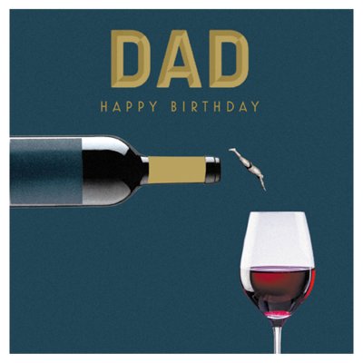 Diving Into Wine Glass Greetings Card
