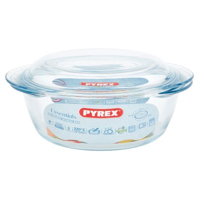 Pyrex Essentials Oval Glass Roasting Dish, 3L, 35cm