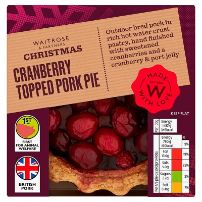 Waitrose Christmas Cranberry Topped Pork Pie