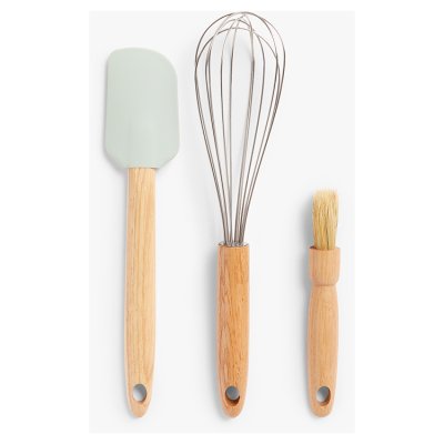 Leckford Farm Baking Set (Spoon, Pastry Brush, Whisk)
