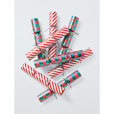 Fa-La-La Stripe Christmas Crackers, Pack of 8