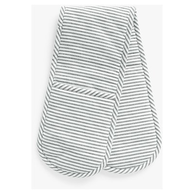 John Lewis ANYDAY Woven Stripe Double Oven Glove, Charcoal