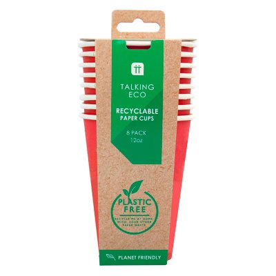 Talking Tables Eco Red Paper Cups 340ml 8 Pack